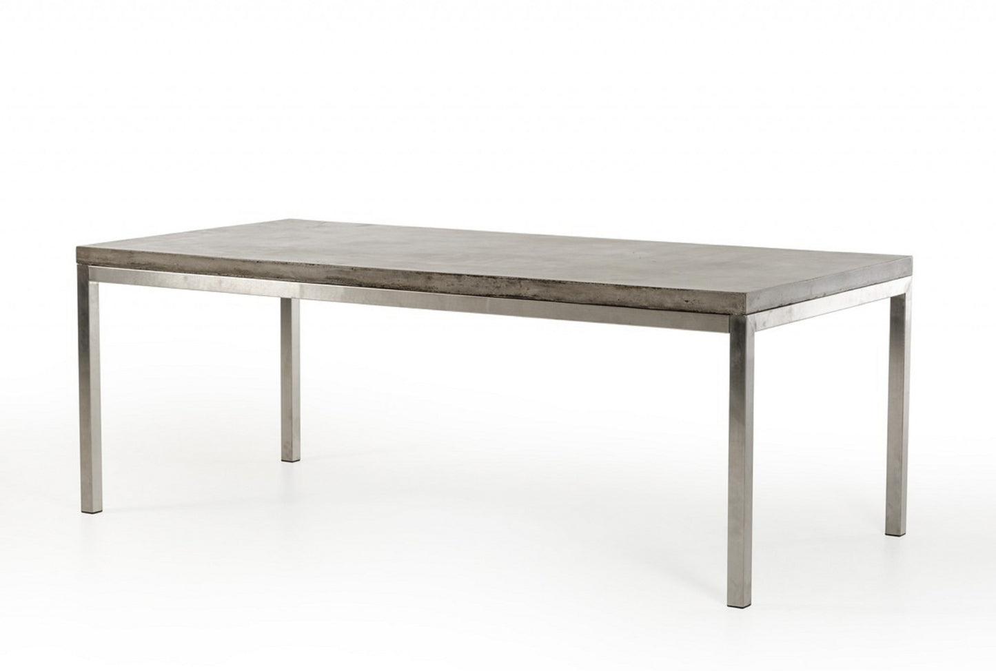 30' Concrete And Stainless Steel Dining Table By Homeroots - 283306 | Dining Tables | Modishstore - 6