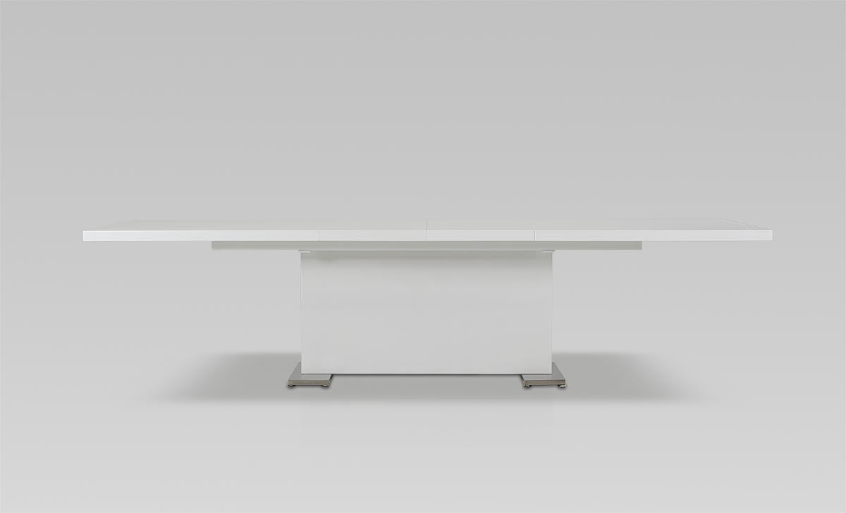 30' White Mdf And Steel Dining Table By Homeroots - 283320 | Dining Tables | Modishstore - 3