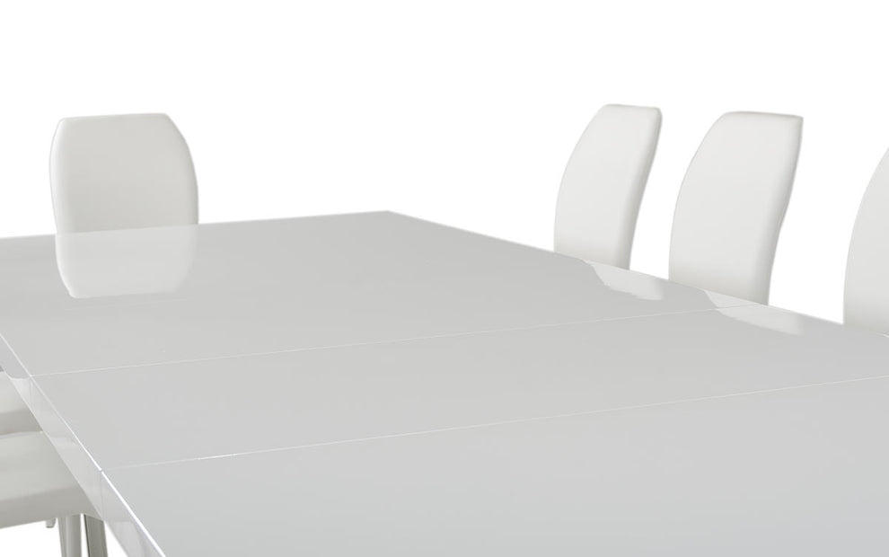 30' White Mdf And Steel Dining Table By Homeroots - 283320 | Dining Tables | Modishstore - 4