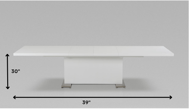 30' White Mdf And Steel Dining Table By Homeroots - 283320 | Dining Tables | Modishstore - 6