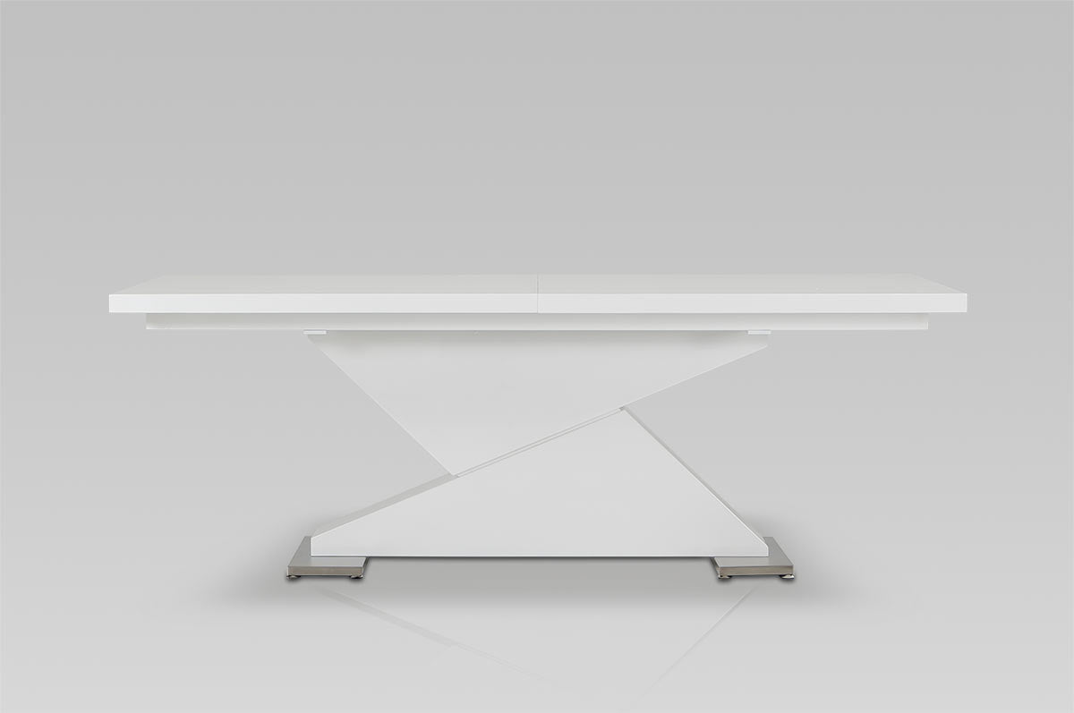 30' White Mdf And Steel Dining Table By Homeroots - 283322 | Dining Tables | Modishstore