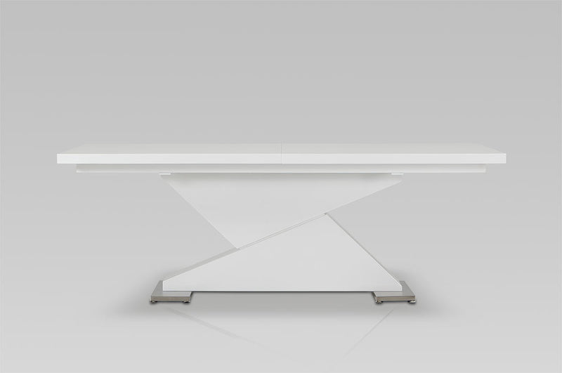 30' White Mdf And Steel Dining Table By Homeroots - 283322 | Dining Tables | Modishstore