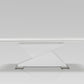 30' White Mdf And Steel Dining Table By Homeroots - 283322 | Dining Tables | Modishstore - 2