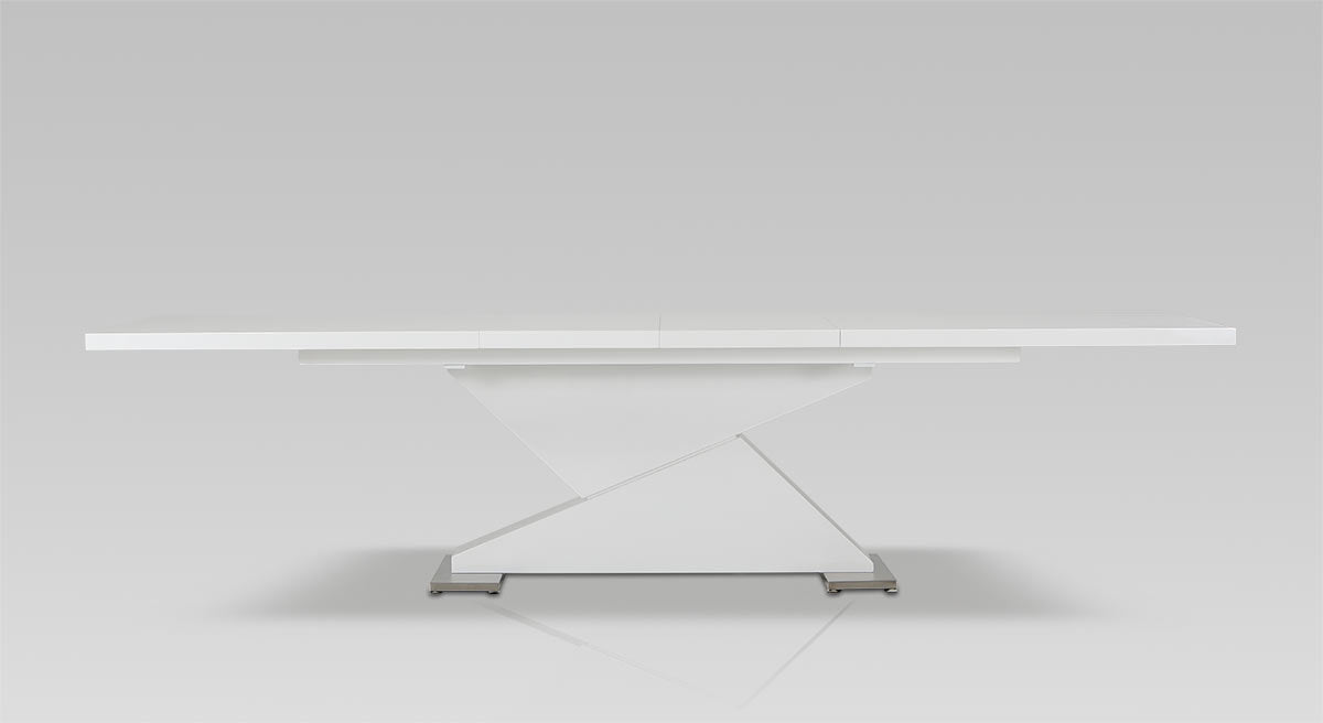 30' White Mdf And Steel Dining Table By Homeroots - 283322 | Dining Tables | Modishstore - 2