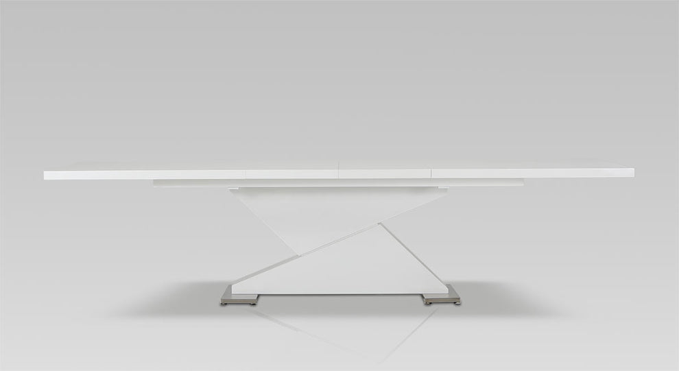 30' White Mdf And Steel Dining Table By Homeroots - 283322 | Dining Tables | Modishstore - 2