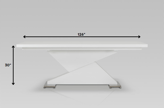 30' White Mdf And Steel Dining Table By Homeroots - 283322 | Dining Tables | Modishstore - 3