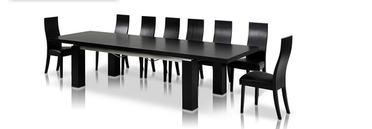 Modern Black Oak Finish Extendable Dining Table By Homeroots | Dining Tables | Modishstore