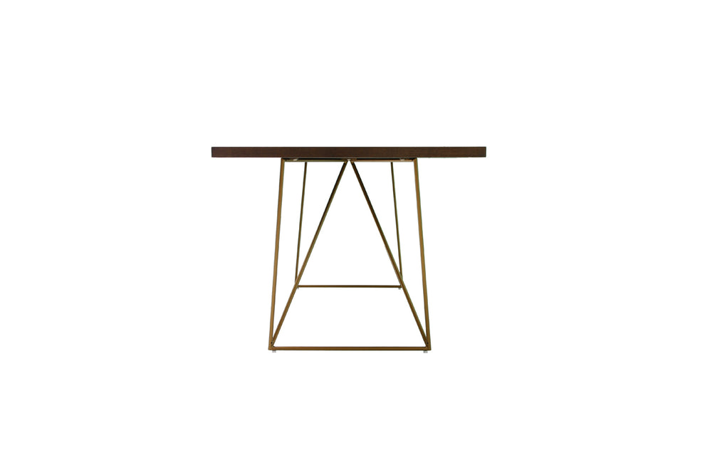 30' Tobacco Veneer Mdf And Antique Brass Dining Table By Homeroots | Dining Tables | Modishstore - 5