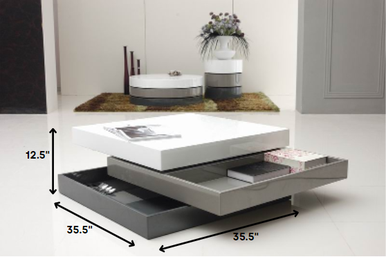 12.5' 3 Tone MDF Square Coffee Table By Homeroots | Coffee Tables | Modishstore - 2