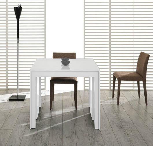 30" White Mdf Extendable Dining Table By Homeroots | Dining Tables | Modishstore - 3