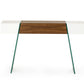 29' White and Walnut Veneer MDF and Glass Floating Console Table By Homeroots | Console Tables | Modishstore - 3