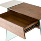 29' White and Walnut Veneer MDF and Glass Floating Console Table By Homeroots | Console Tables | Modishstore - 4