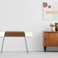 29' White and Walnut Veneer MDF and Glass Floating Console Table By Homeroots | Console Tables | Modishstore
