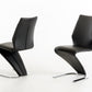 Two 37' Black Leatherette And Steel Dining Chairs By Homeroots | Dining Chairs | Modishstore