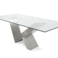 Modern Glass & Stainless Steel Dining Table By Homeroots | Dining Tables | Modishstore - 3