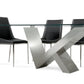 Modern Glass & Stainless Steel Dining Table By Homeroots | Dining Tables | Modishstore - 5