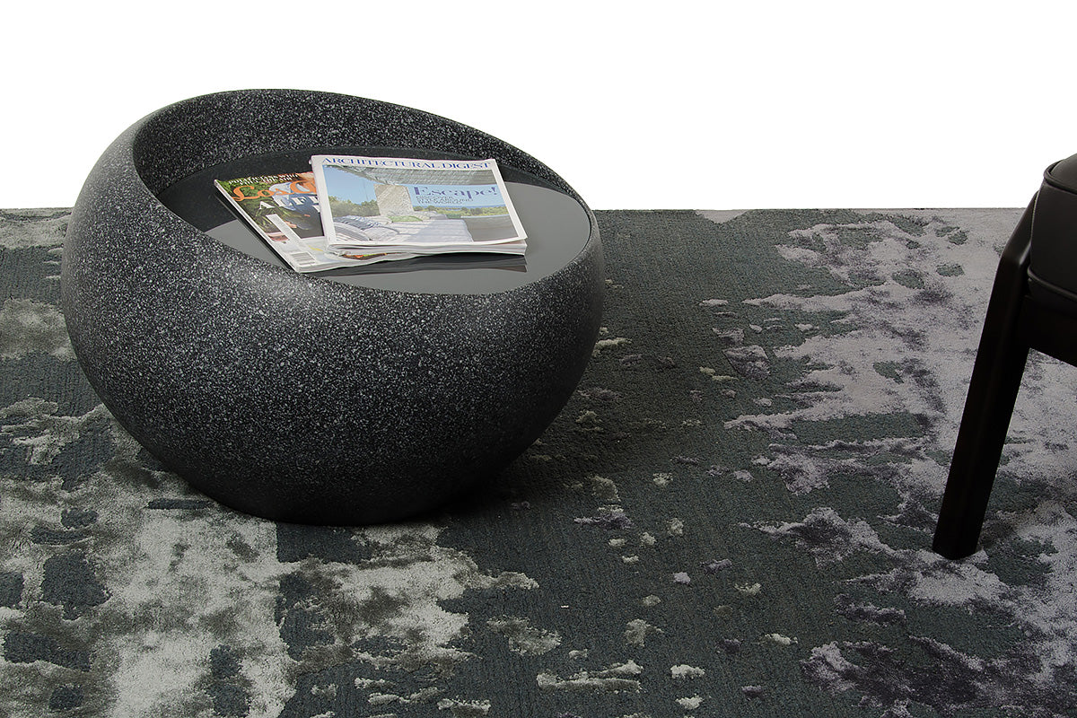 24' Round Fiberglass and Glass Faux Granite Coffee Table By Homeroots | Side Tables | Modishstore