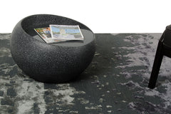 24' Round Fiberglass and Glass Faux Granite Coffee Table By Homeroots