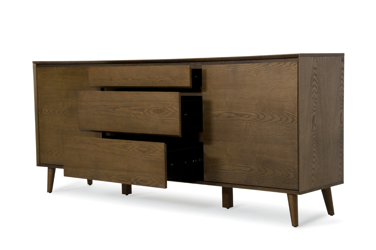 34' Tobacco Wood And Veneer Buffet By Homeroots | Sideboards | Modishstore - 2