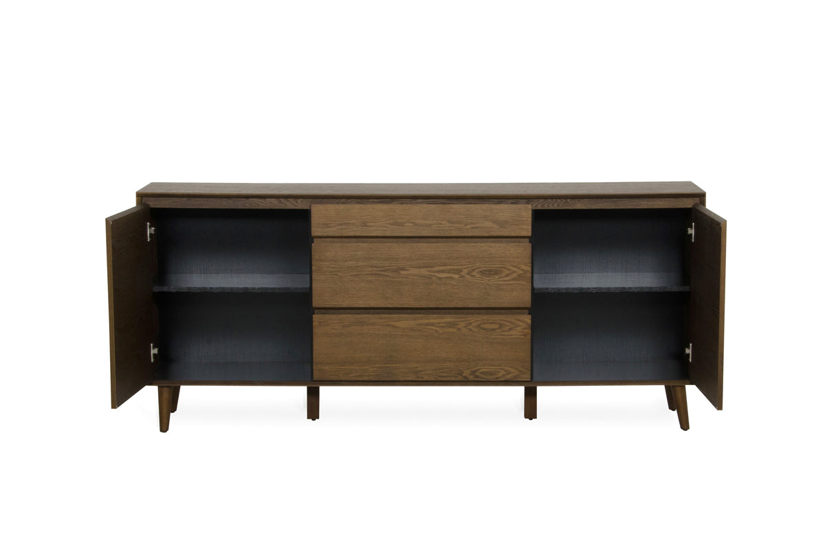 34' Tobacco Wood And Veneer Buffet By Homeroots | Sideboards | Modishstore - 3