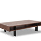 13' Walnut Veneer and Aluminum Coffee Table By Homeroots | Coffee Tables | Modishstore