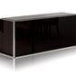 31' Ebony Lacquer Mdf Glass And Steel Buffet By Homeroots | Sideboards | Modishstore