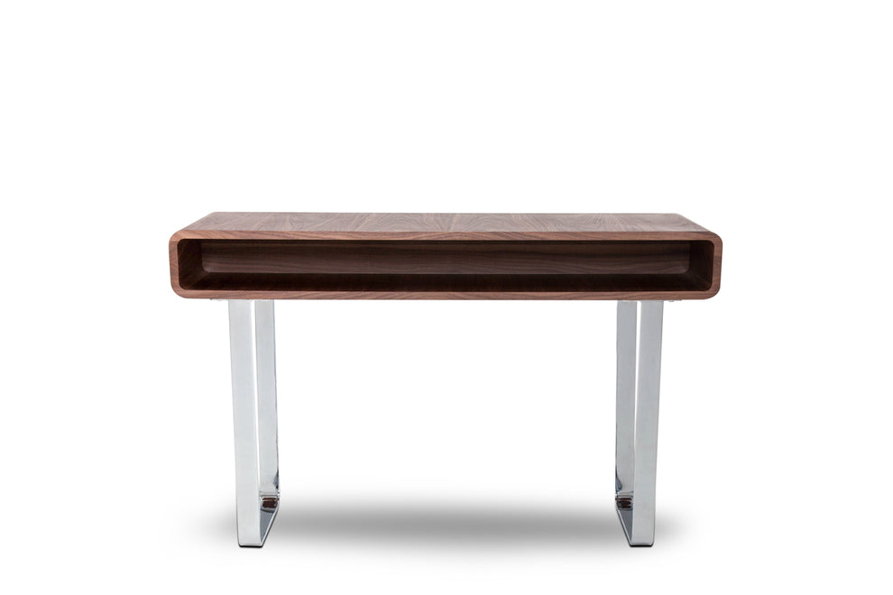 30' Walnut Veneer Steel and MDF Console Table By Homeroots | Console Tables | Modishstore - 2