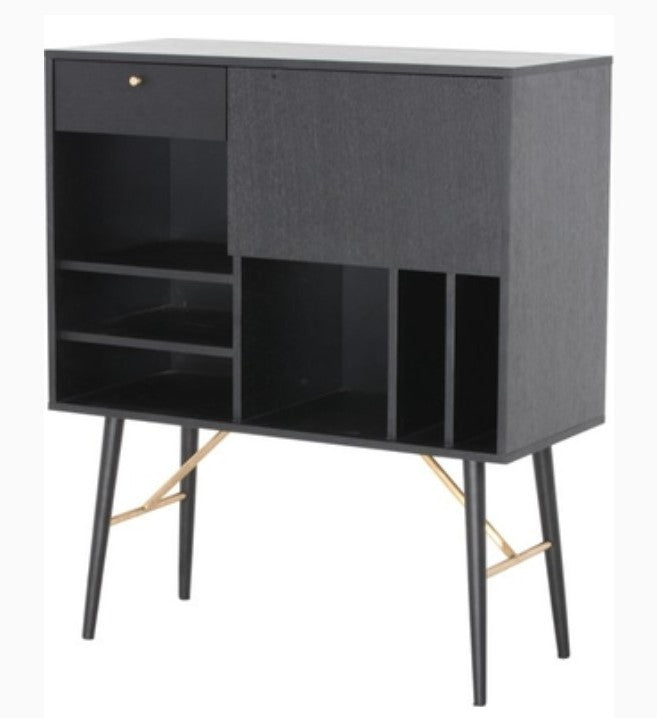 32' Black Mdf And Glass Buffet By Homeroots | Sideboards | Modishstore - 3