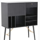32' Black Mdf And Glass Buffet By Homeroots | Sideboards | Modishstore - 4