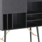 32' Black Mdf And Glass Buffet By Homeroots | Sideboards | Modishstore - 5