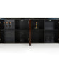 32' Golden Veneer Glass And Steel Buffet By Homeroots | Sideboards | Modishstore - 2