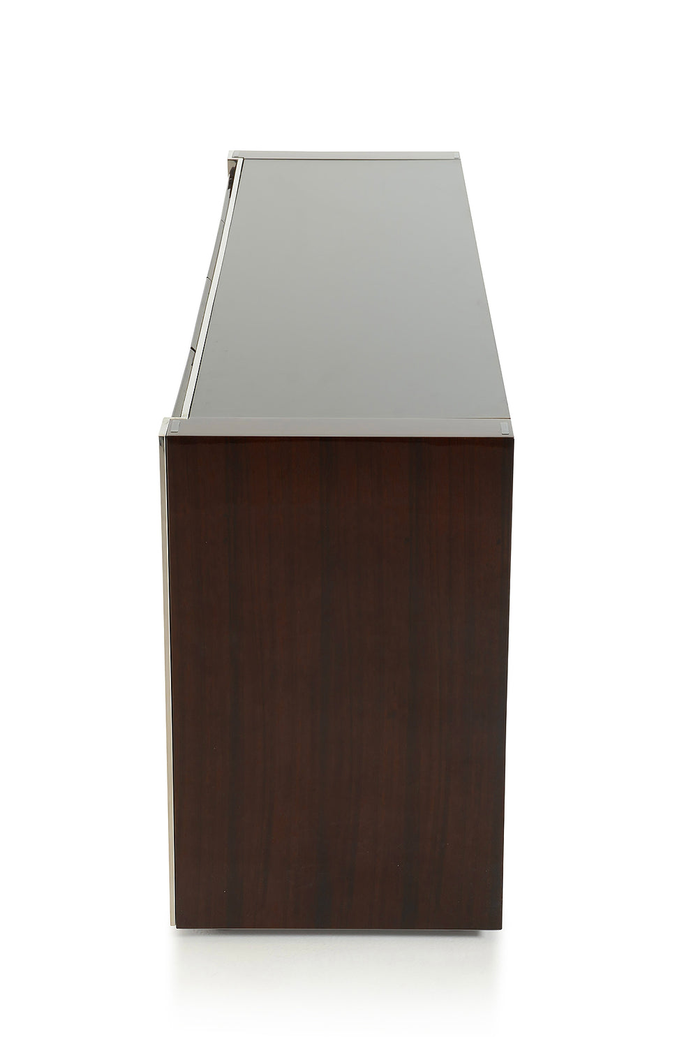 32' Golden Veneer Glass And Steel Buffet By Homeroots | Sideboards | Modishstore - 4