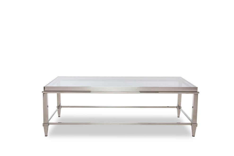 18' Steel and Glass Coffee Table By Homeroots - 283428 | Coffee Tables | Modishstore - 2
