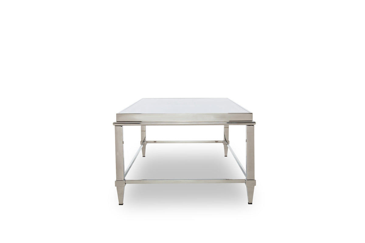 18' Steel and Glass Coffee Table By Homeroots - 283428 | Coffee Tables | Modishstore - 3