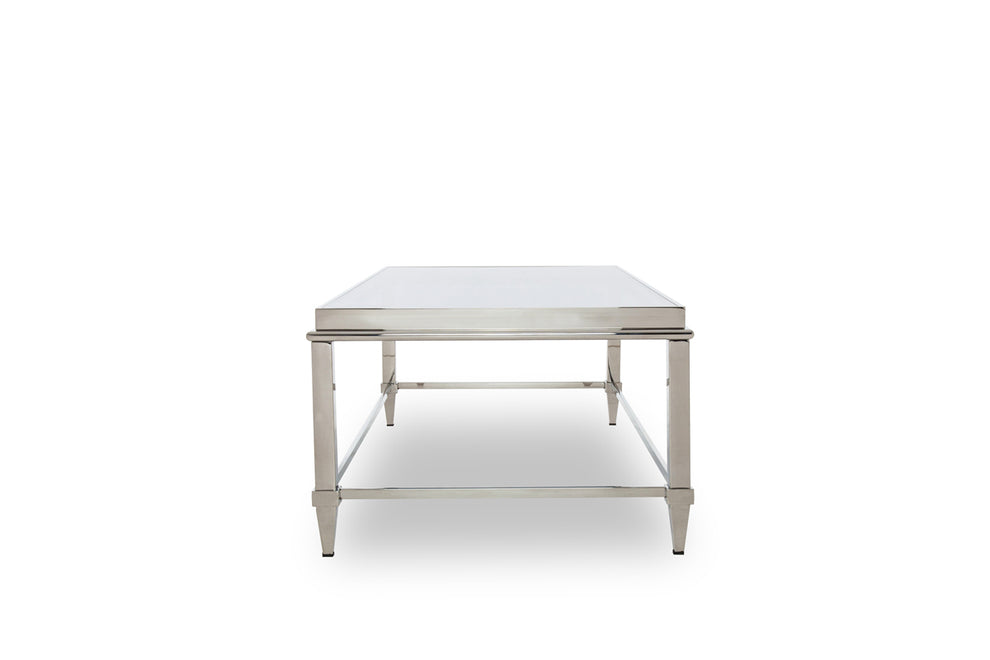 18' Steel and Glass Coffee Table By Homeroots - 283428 | Coffee Tables | Modishstore - 3