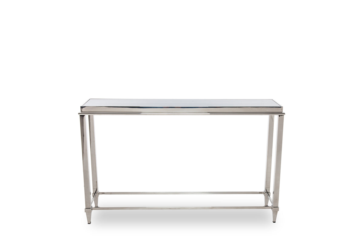 34' Stainless Steel and Glass Console Table By Homeroots | Console Tables | Modishstore - 2