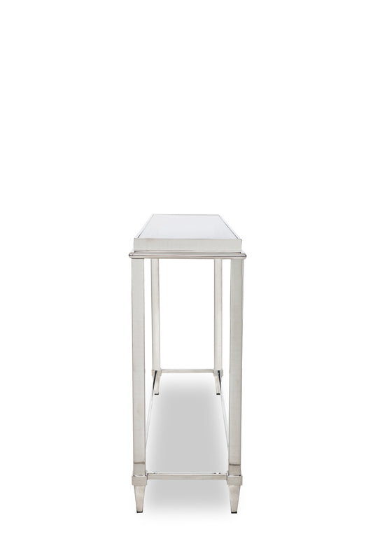 34' Stainless Steel and Glass Console Table By Homeroots | Console Tables | Modishstore - 3
