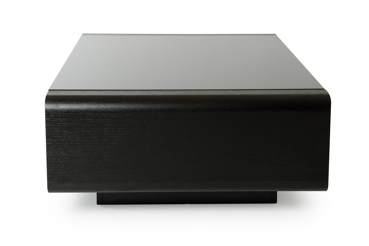 13" Black Oak Veneer and Glass Coffee Table By Homeroots | Coffee Tables | Modishstore - 4