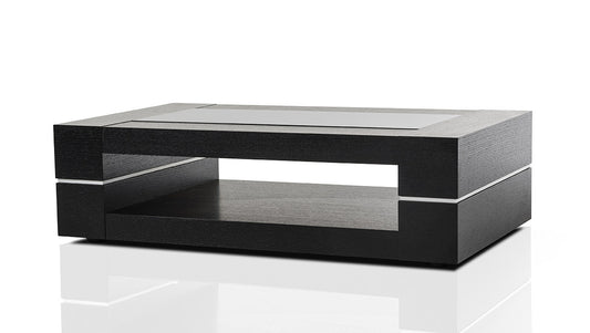 14' Black Oak Veneer and Glass Coffee Table By Homeroots | Coffee Tables | Modishstore