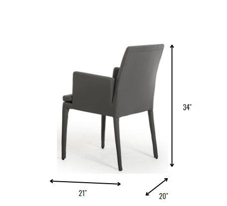 34' Grey Leatherette And Metal Dining Chair By Homeroots | Dining Chairs | Modishstore - 4