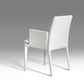 34' White Leatherette And Metal Dining Chair By Homeroots | Dining Chairs | Modishstore - 2