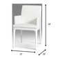 34' White Leatherette And Metal Dining Chair By Homeroots | Dining Chairs | Modishstore - 3