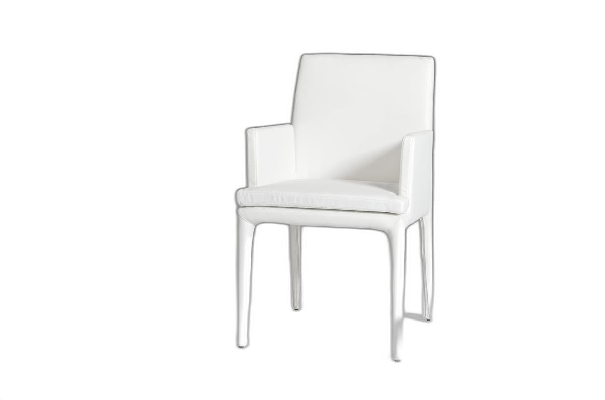 34' White Leatherette And Metal Dining Chair By Homeroots | Dining Chairs | Modishstore - 4