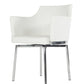 32' White Leatherette And Steel Dining Chair By Homeroots | Dining Chairs | Modishstore
