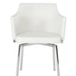 32' White Leatherette And Steel Dining Chair By Homeroots | Dining Chairs | Modishstore - 2