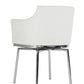 32' White Leatherette And Steel Dining Chair By Homeroots | Dining Chairs | Modishstore - 3