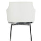 32' White Leatherette And Steel Dining Chair By Homeroots | Dining Chairs | Modishstore - 4