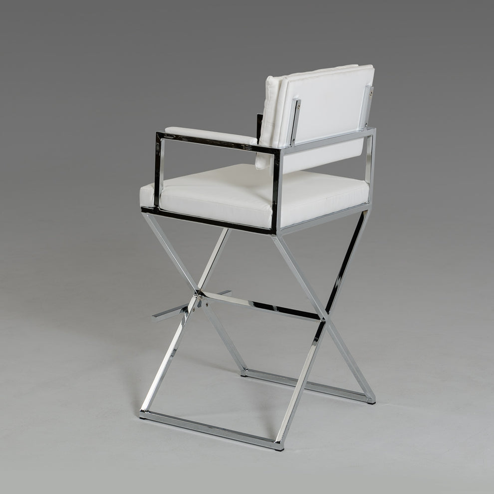 43' Black Leatherette And Steel Bar Stool By Homeroots | Bar Stools | Modishstore - 5