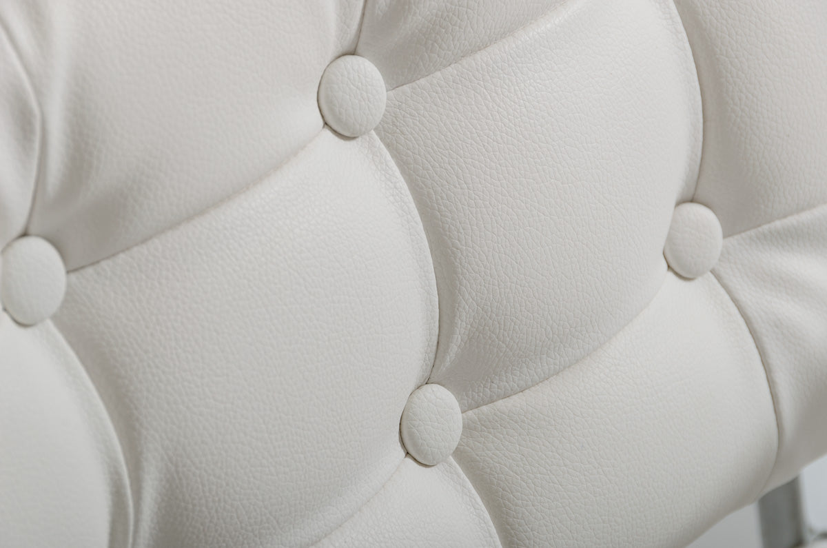 43' Black Leatherette And Steel Bar Stool By Homeroots | Bar Stools | Modishstore - 6