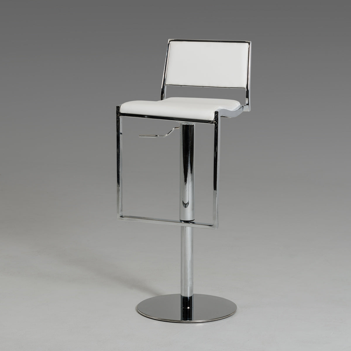 32' White Eco Leather And Steel By Homeroots | Stools | Modishstore